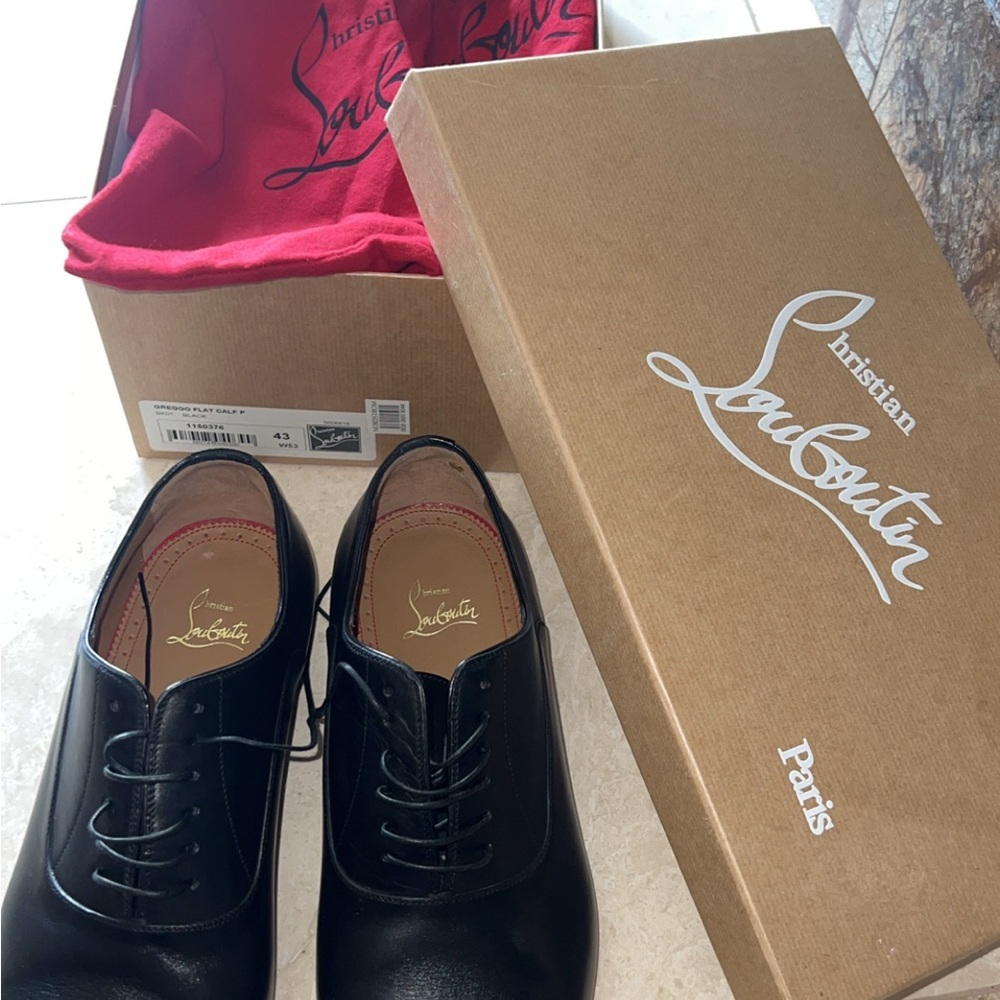 Christian Louboutin Black Leather Oxfords